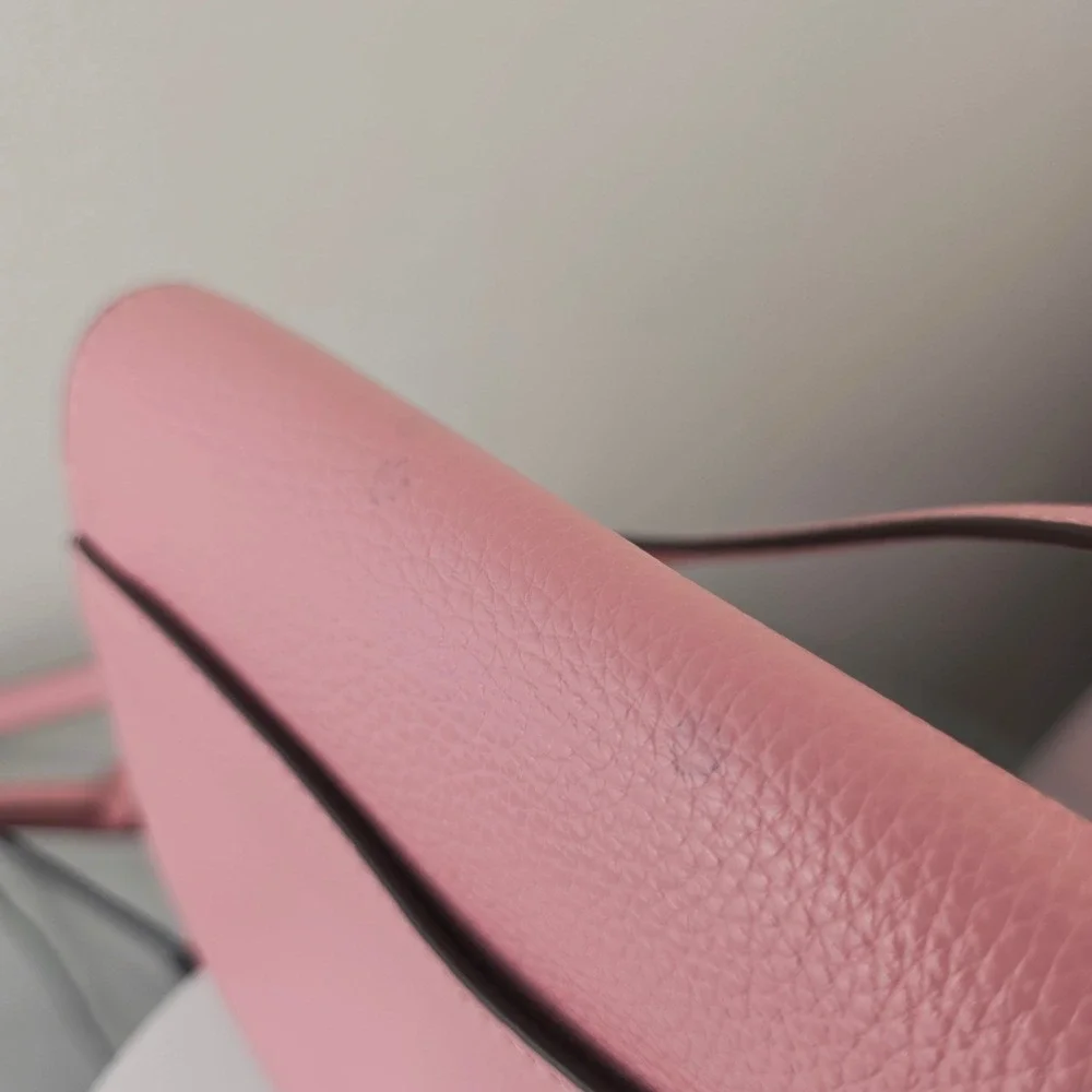 Coach Ellen Saddle Flap Pebble Leather Crossbody Bag Bubblegum Pink